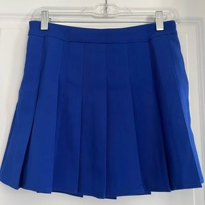 Pleated Blue Mini Skirt